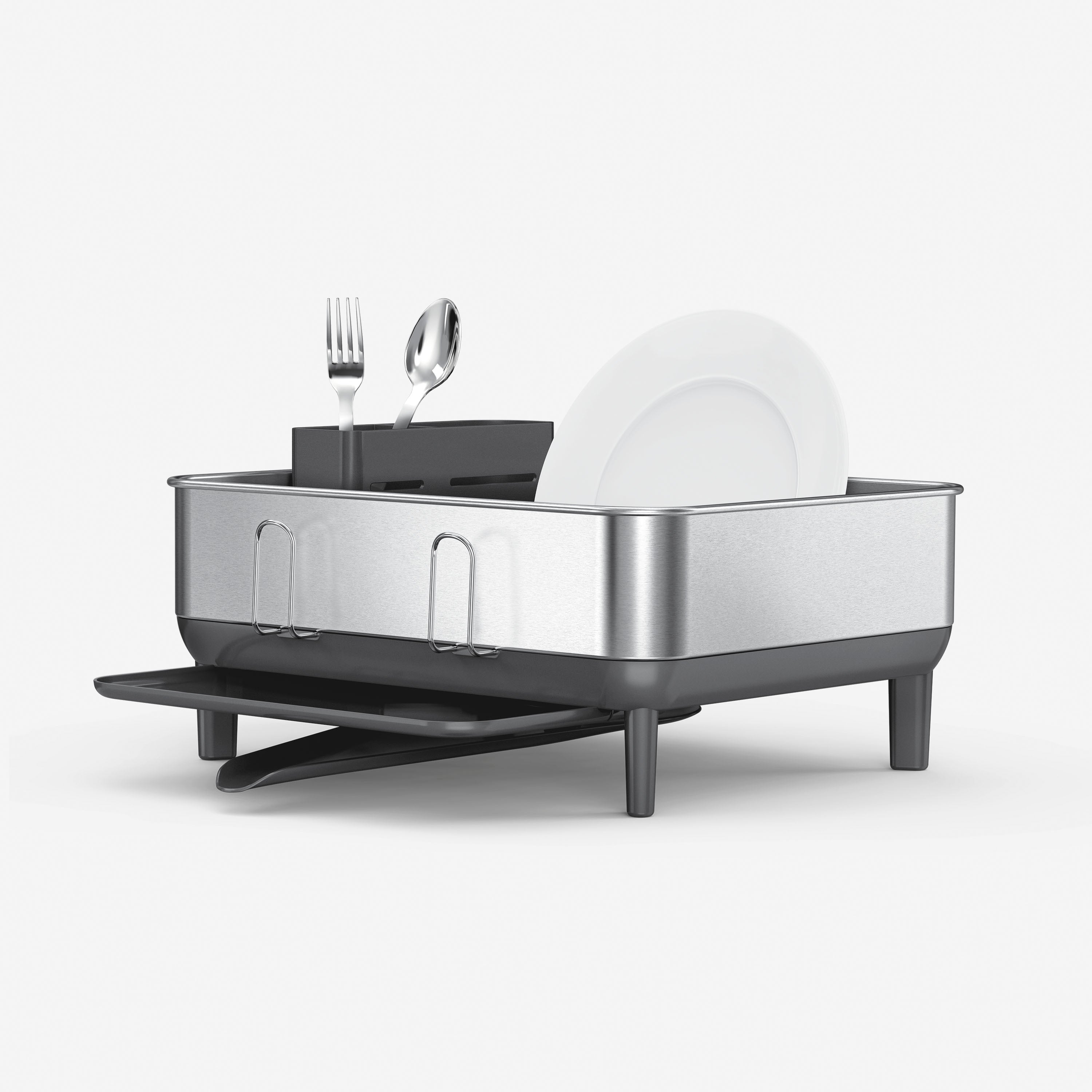 Simplehuman - Afdruiprek met Stalen Frame, Klein, Grijs- Simplehuman