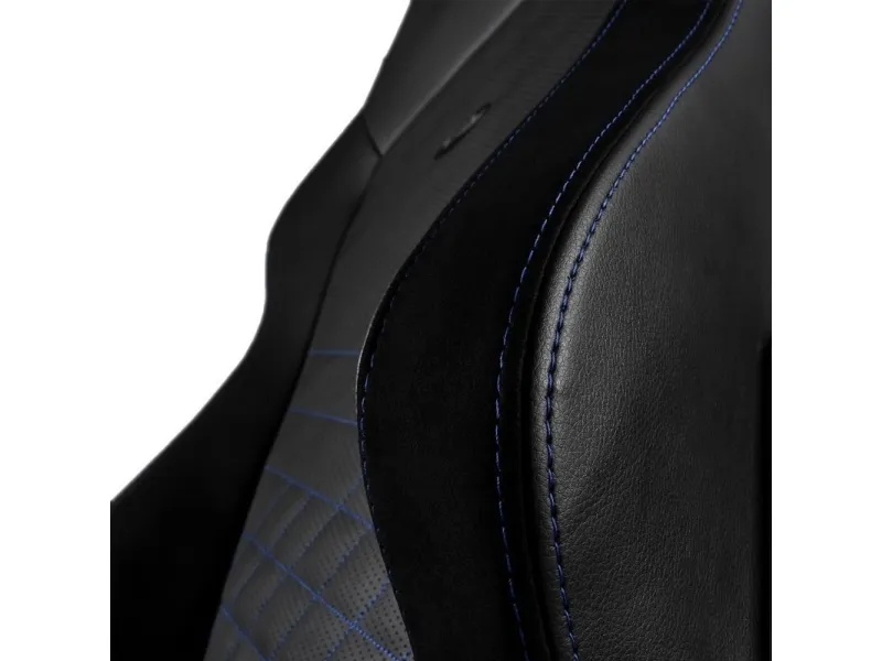Noblechairs Hero - Stol - ergonomisk - armstøtter - T-formet - vippe - drejeled - aluminium, polyurethan, stål, memory foam, polyuretan vegan falsk læder - sort, blå