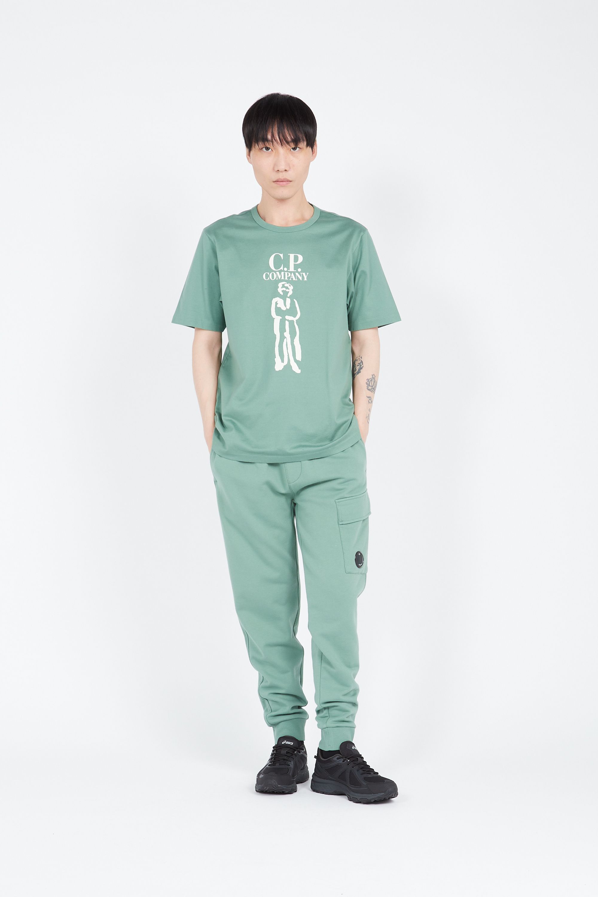 C.P. COMPANY Jogging DIAGONAL RAISED FLEECE  Vert