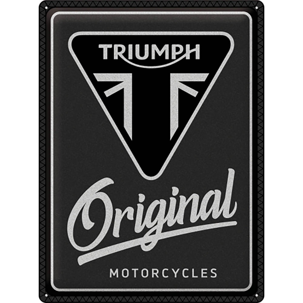 nostalgic art - Plaque Vintage Triumph - Original Motorcycles Noir / Anthracite / Blanc