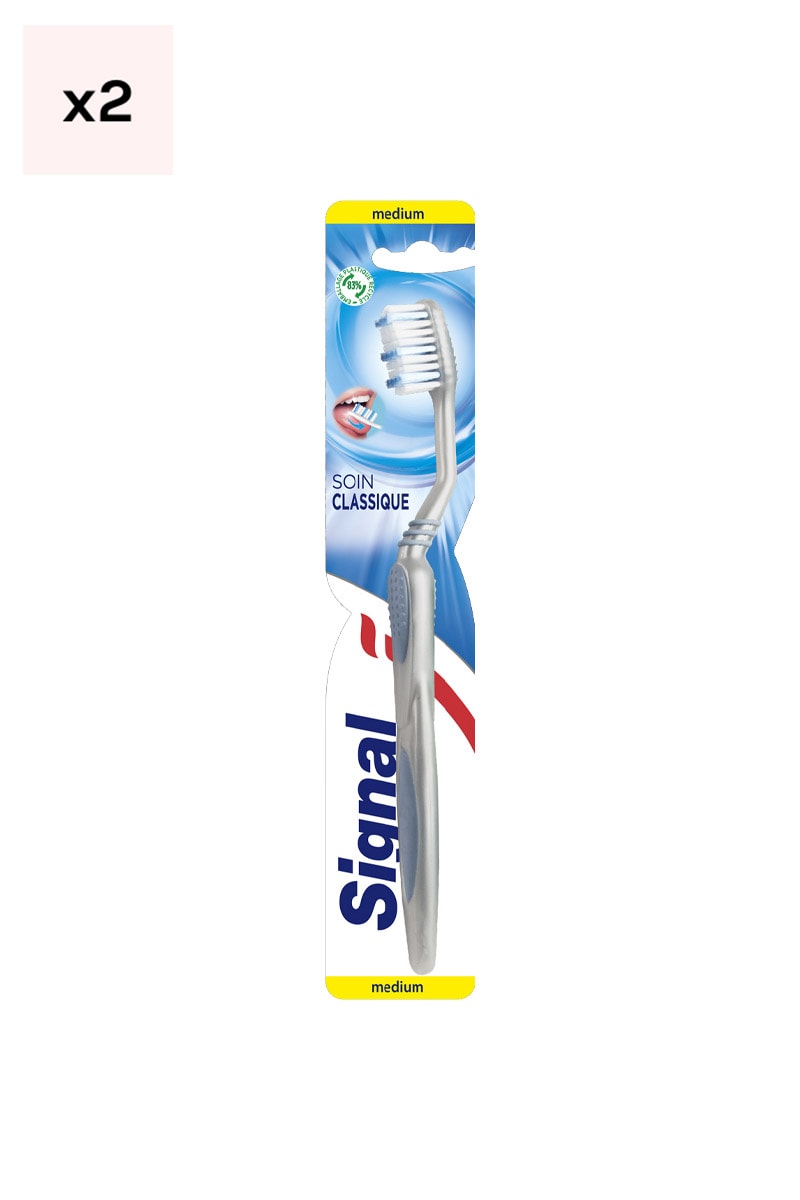 Lot de 2 brosses à dents - Soin classique - Médium