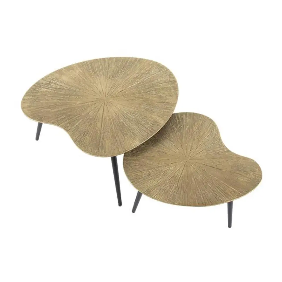 Hoyz Collection - Salontafel Set-2 Niervormig Ray - Brons/Goud Metaal