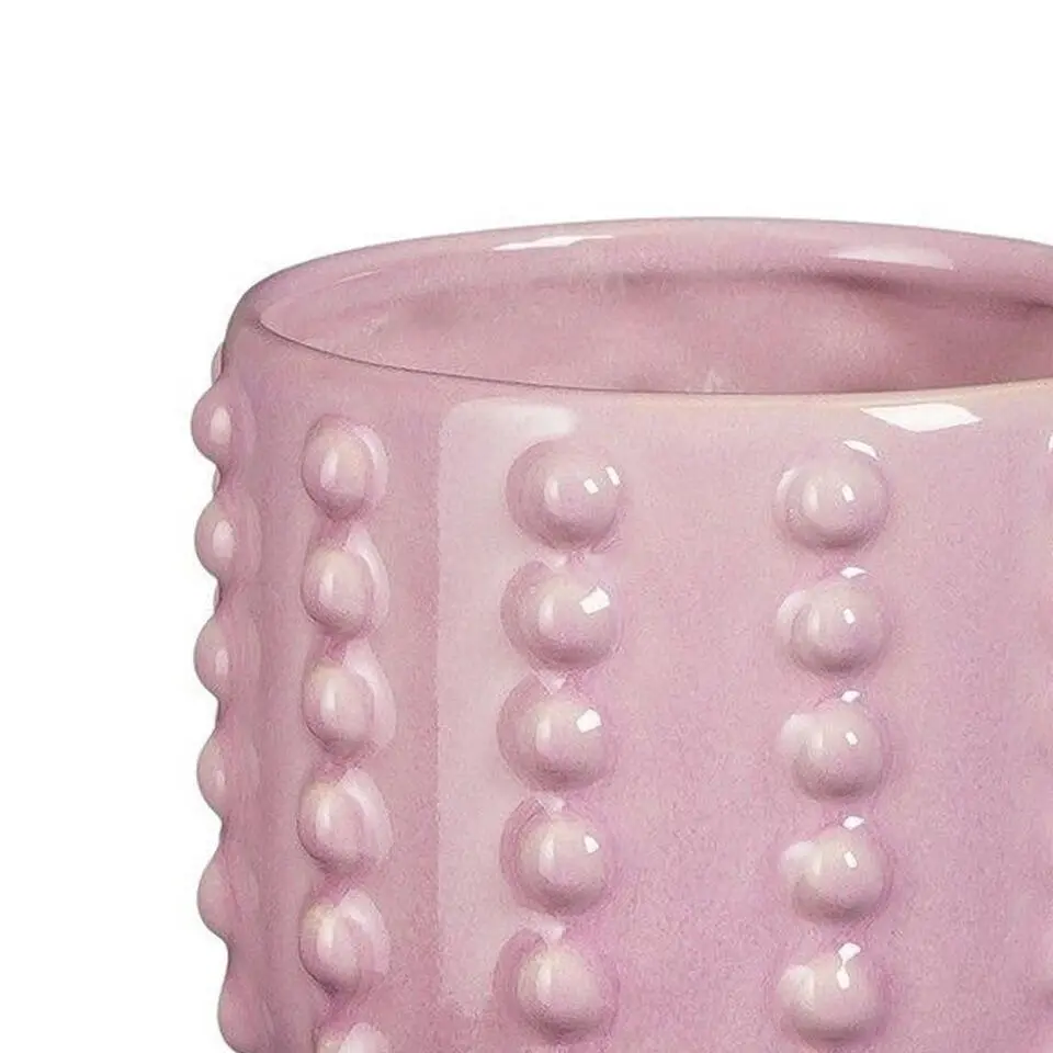Mica Decorations Bloempot Boaz - gebobbeld - roze - 16 x 18 cm