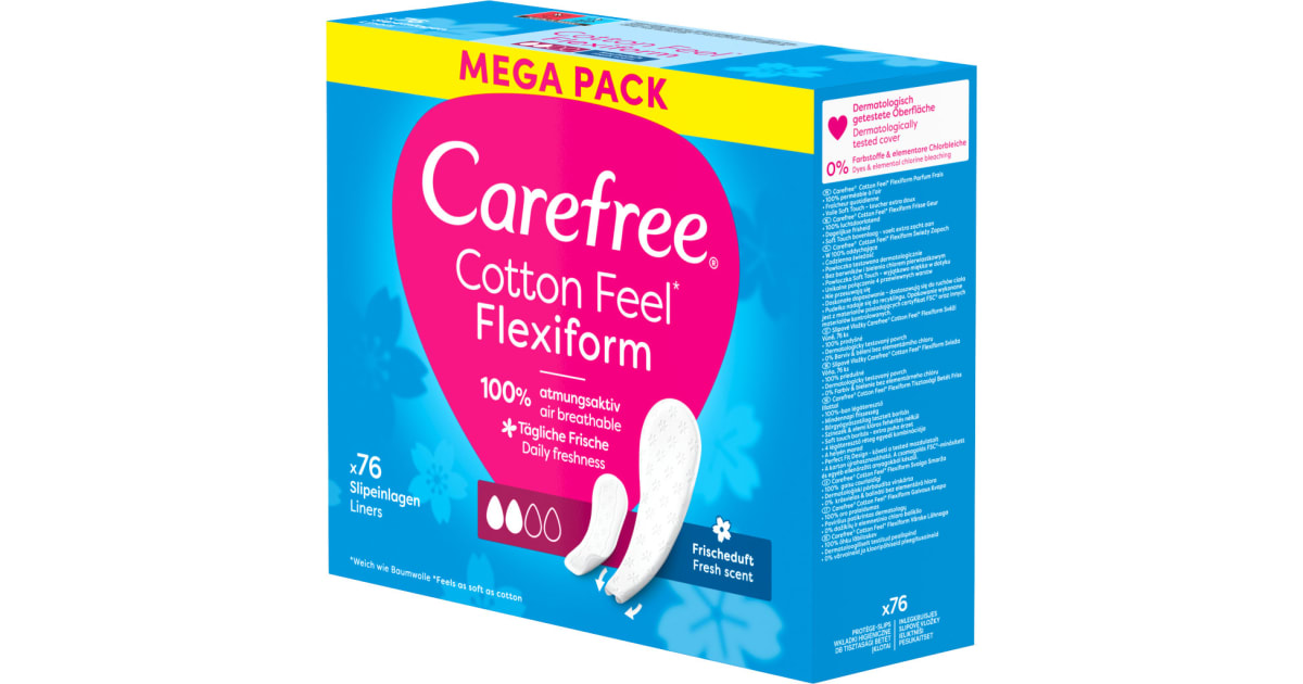 CAREFREE Flexiform Fresh Slipeinlagen Megapack 76er-Packung