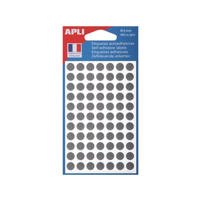 Apli Agipa - 462 Pastilles adhésives - gris - diamètre 8 mm - réf 102219