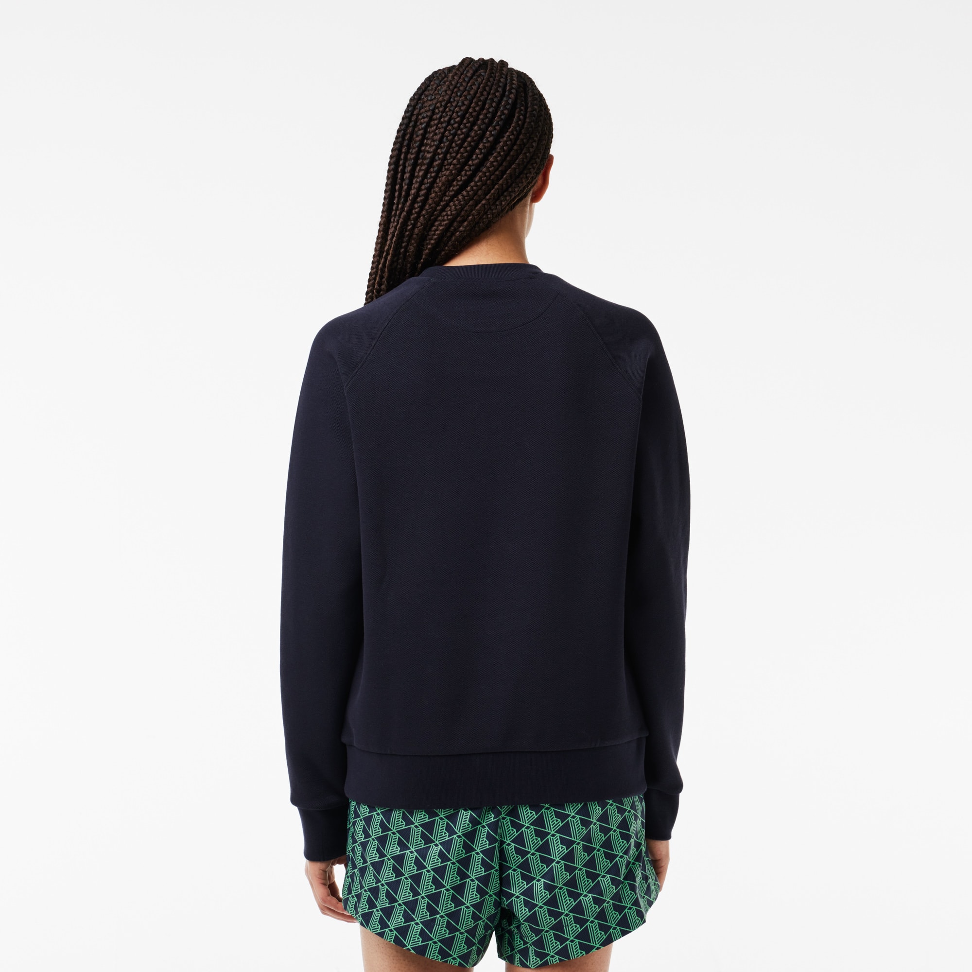 Sweatshirt col rond regular fit piqué double face Sweatshirts - Bleu - Lacoste - Femme