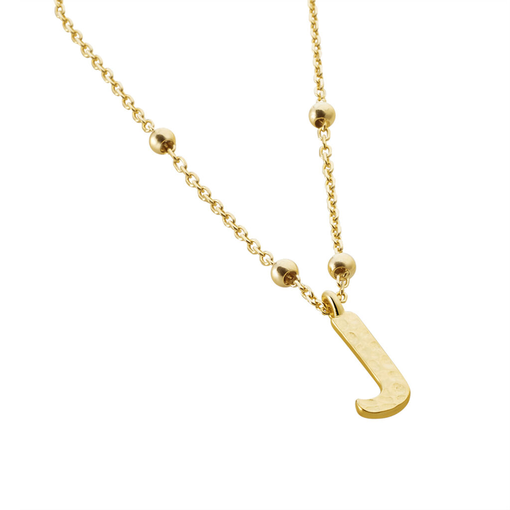 Collier Plaqué Or Jaune Lettra