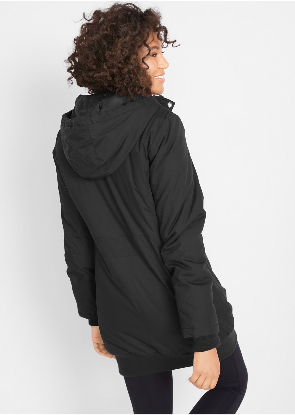 Veste longue à capuche, rembourrée