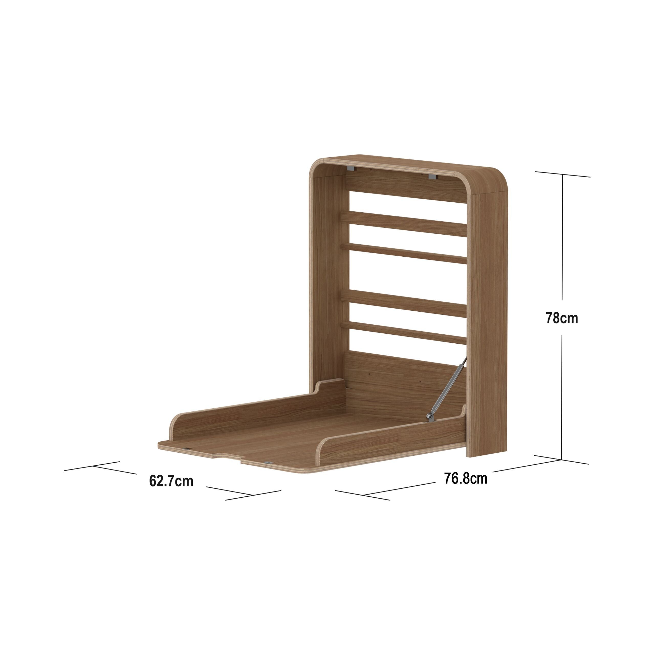 NOVA Wandhängender Wickeltisch Oak - Natur / B: 64.0 cm x T: 15.0 cm x H: 78.0 cm