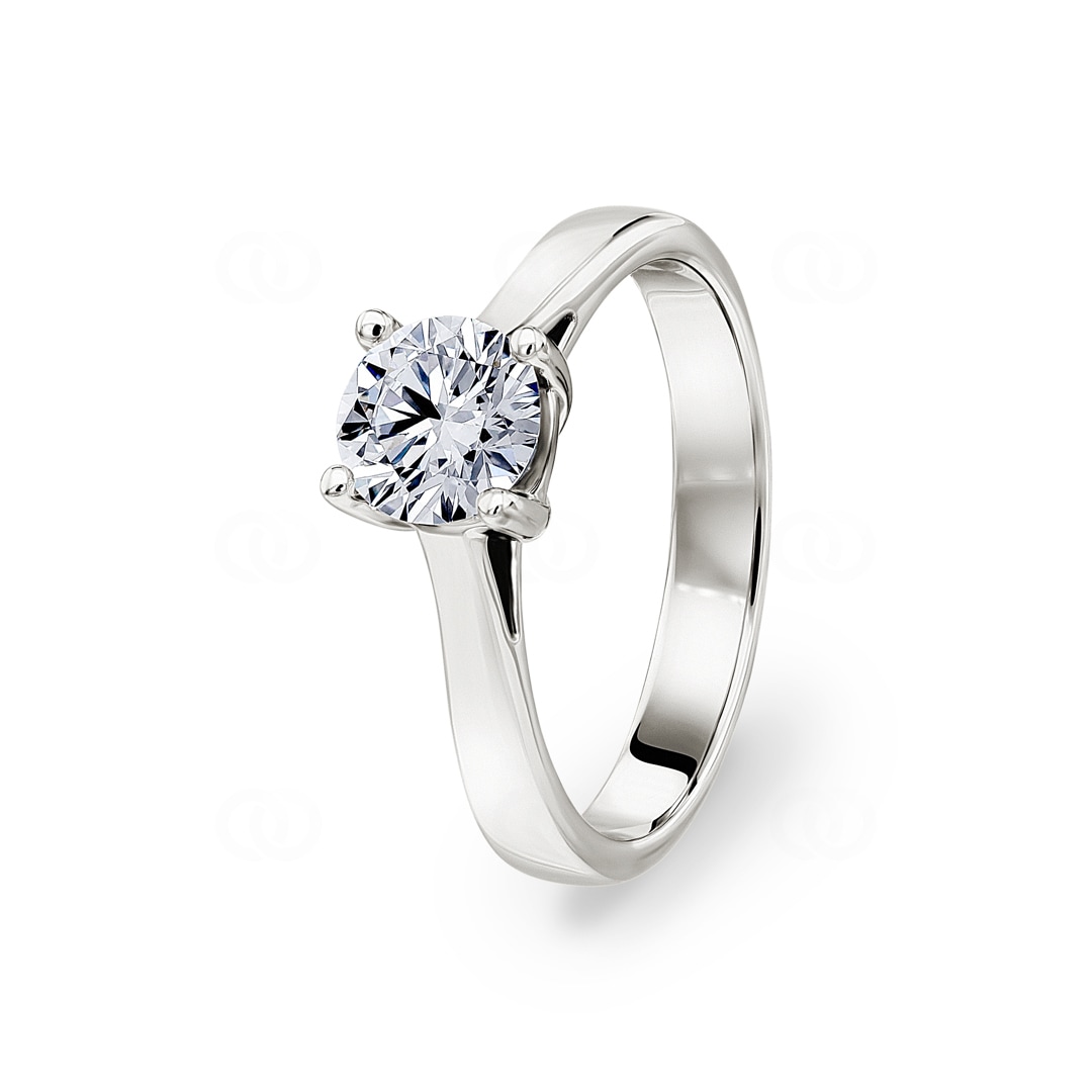 1.00 Karat GIA-Diamant Verlobungsring 750/18 K Weissgold in 4-Griff