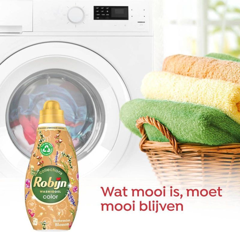 Robijn - Klein & Krachtig - Vloeibaar Wasmiddel - Bohemian Blossom - 8 x 19 Wasbeurten - Voordeelverpakking