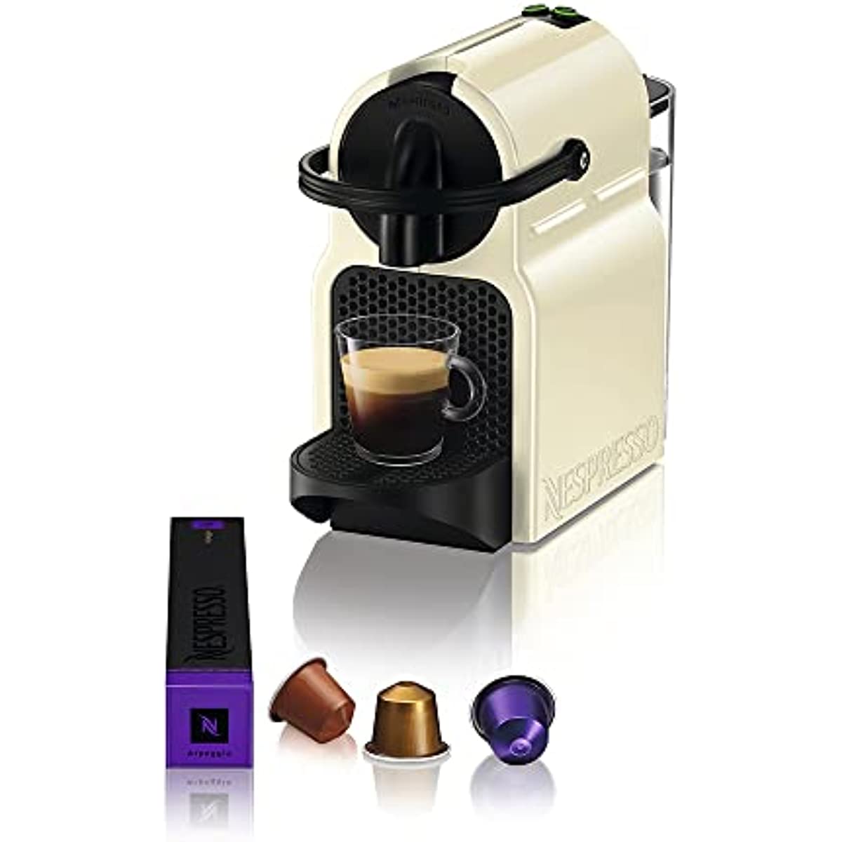 Nespresso Inissia Cafeteira 220V, m&aacute;quina de caf&eacute; Espresso em casa, c&aacute;psula / c&aacute;psula el&eacute;trica autom&aacute;tica (creme)