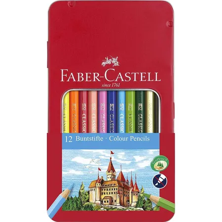 Faber-Castell - Buntstift Hexagonal, 12er Metalletui