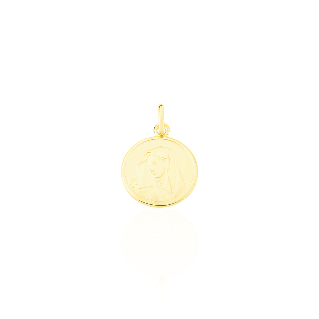 Pendentif Vierge Rond Or Jaune