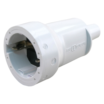 Contrastekker 10/16A PVC Randaarde Wit