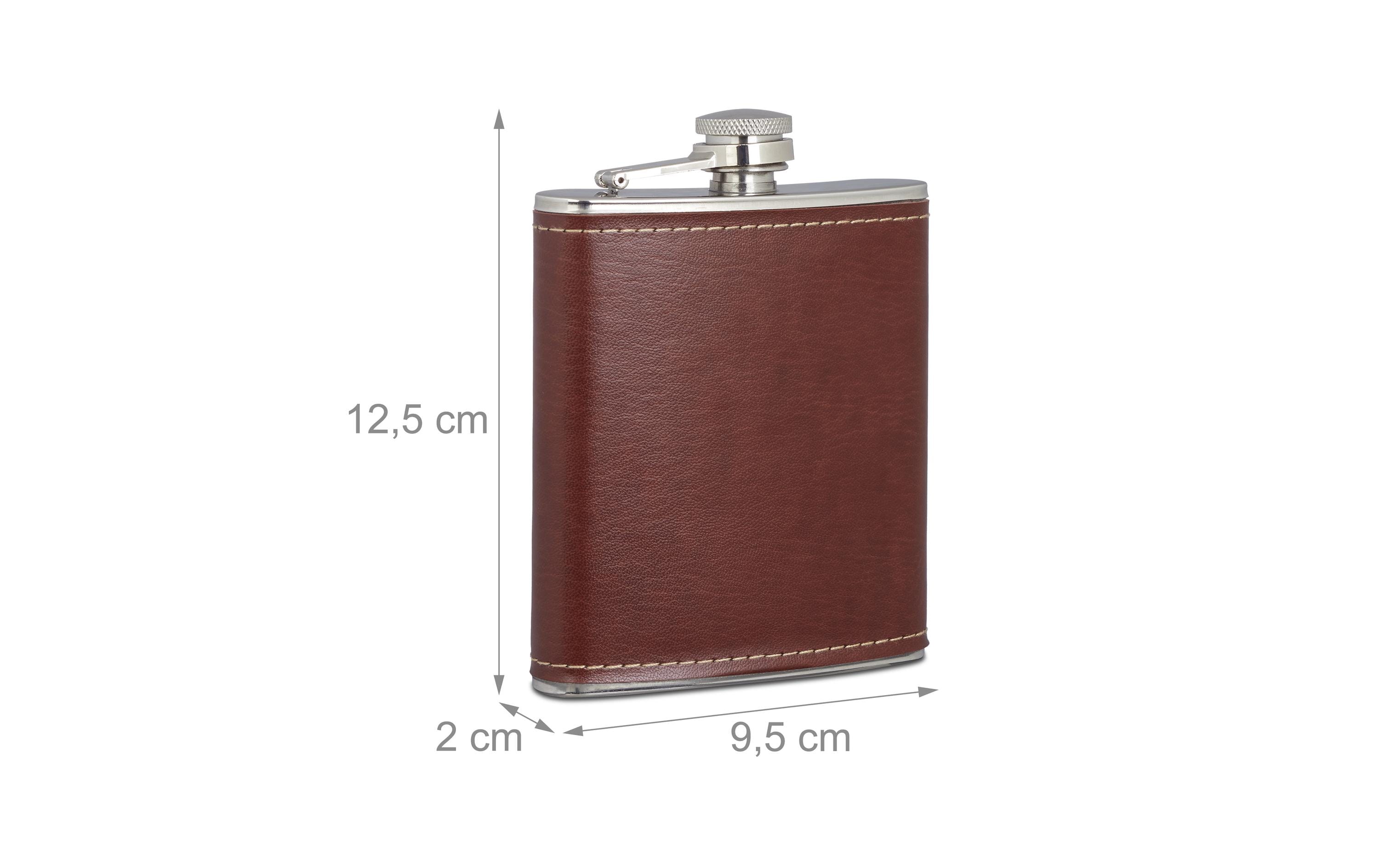 Outdoor-Flachmann mit Kunstleder 200 mlFlachmann für die Tasche