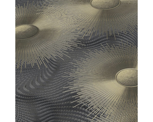 Vliesbehang 10191-15 Elle Decoration 2 Grafische Cirkels Zwart Goud
