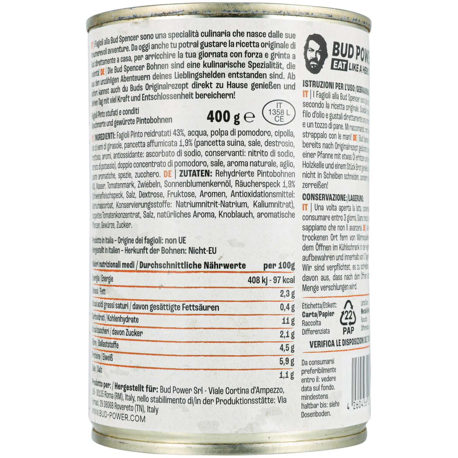 Bud Power Fagioli alla Bud Spencer mit Speck