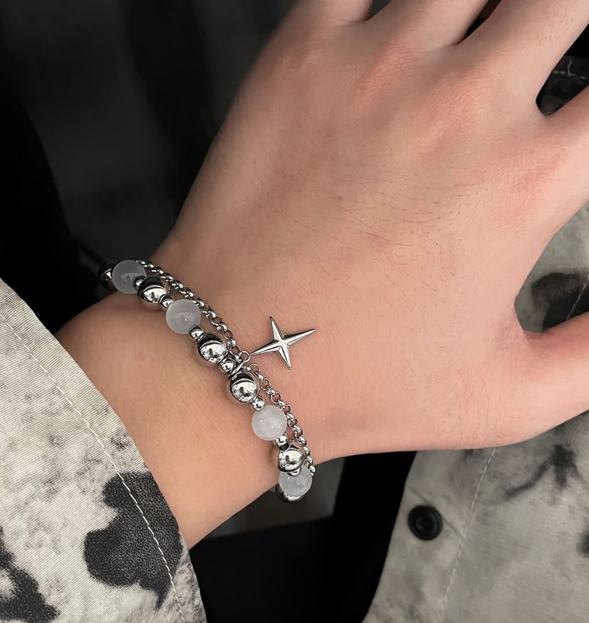 Lilafey - Armband met kralen en nep kattenoogsteen