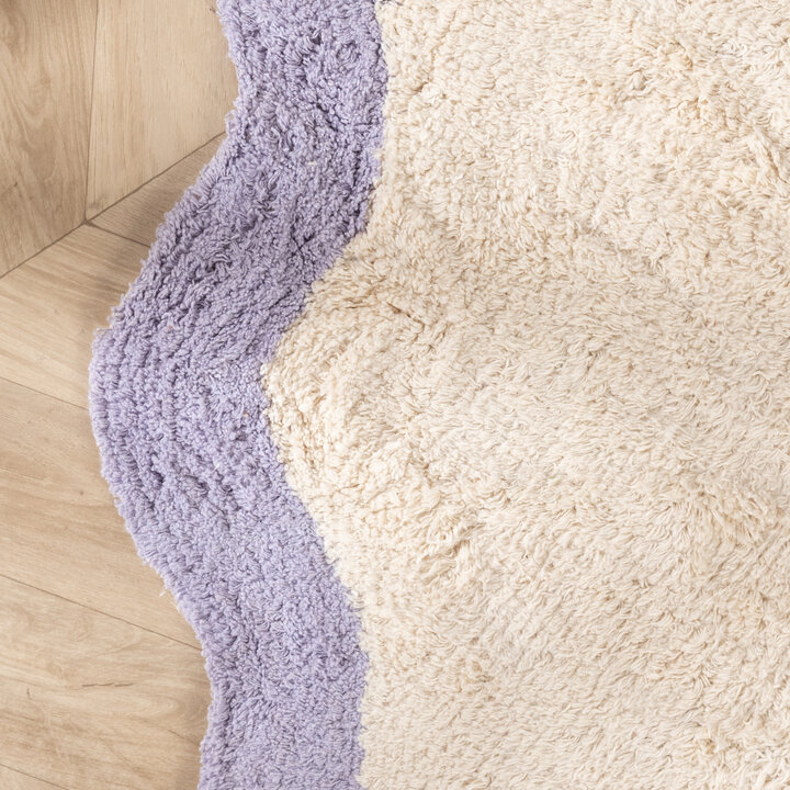 Rond Wasbaar vloerkleed - Hazy Lila/Creme