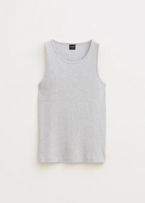 Basic tanktop rib grijs (GRS.MEL)