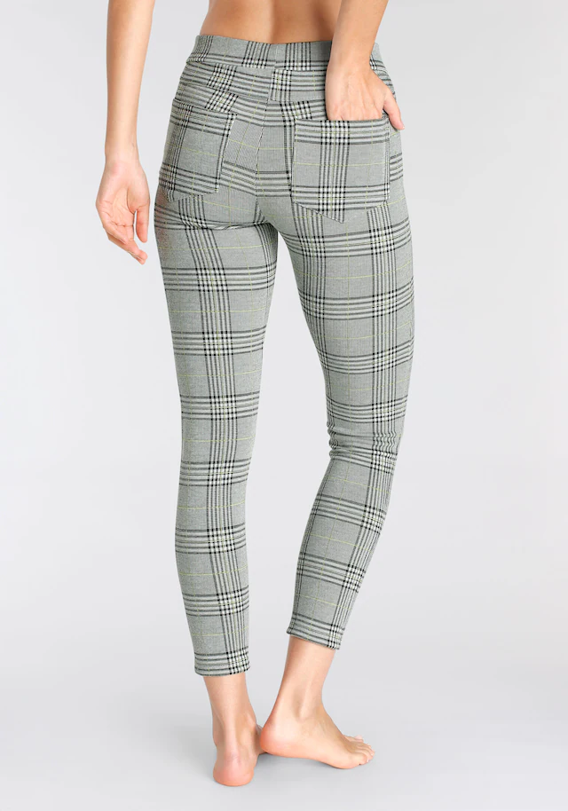 LASCANA Leggings  mit Ajour Karomuster