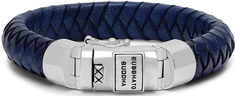 BUDDHA TO BUDDHA - 544BU - Ben Leather - Armband - Navy - Lengte 19 cm
