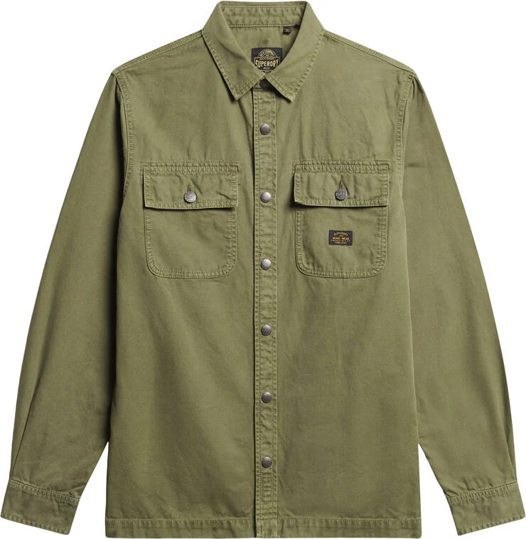 Superdry CANVAS WORKWEAR OVERSHIRT Chive green