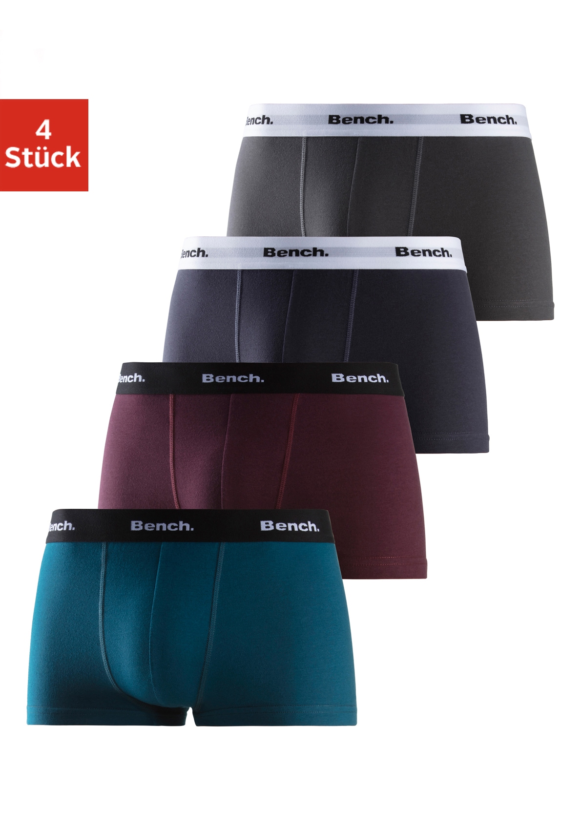 Bench. Hipster, 4 Stk. knapp sitzende Boxershorts aus Baumwollmischung
