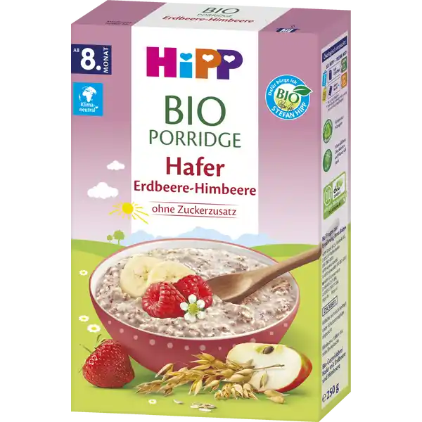 Bio Porridge Hafer Erdbeere-Himbeere