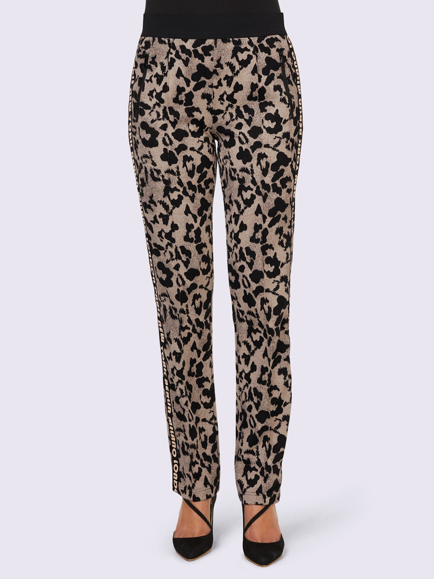 Pantalon en jersey imprimé animal décoratif