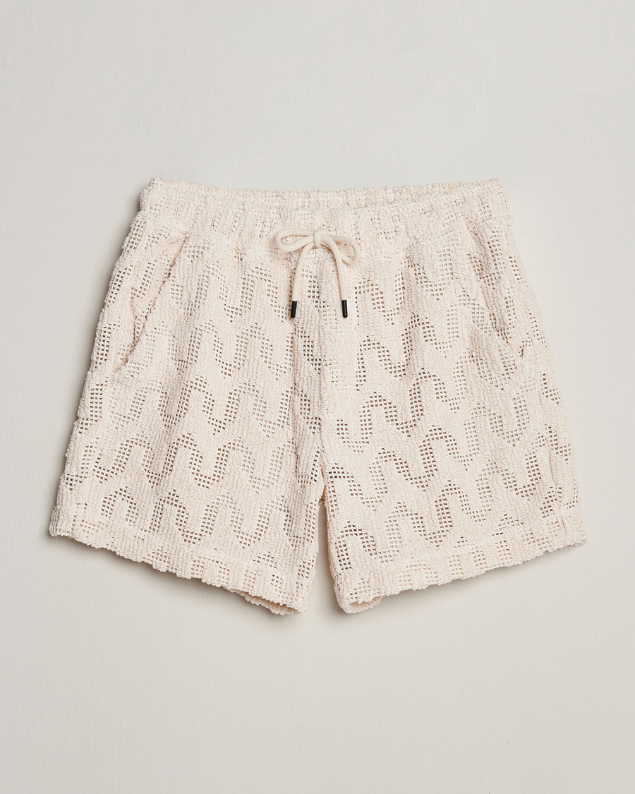 OAS Atlas Cuba Crochet Shorts Off White