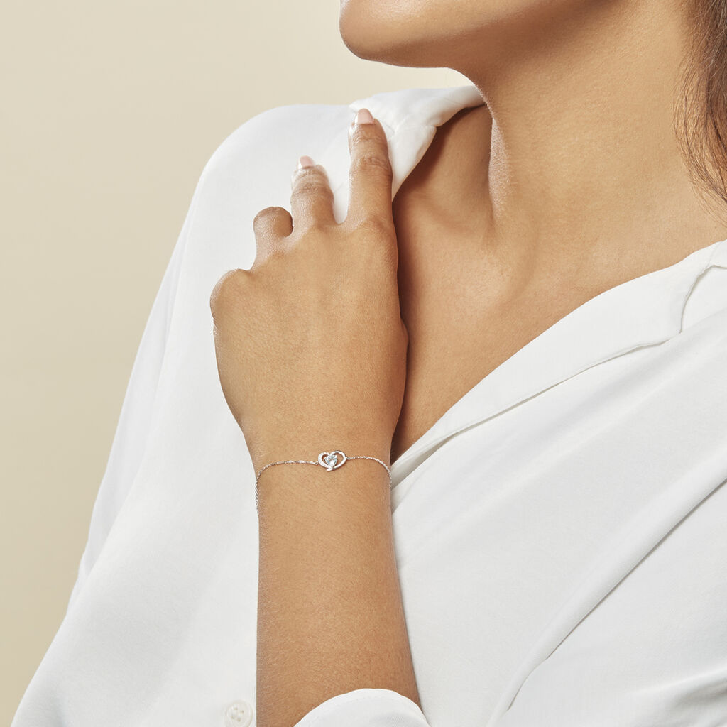 Bracelet Eliana Or Blanc Topaze Et Oxyde De Zirconium