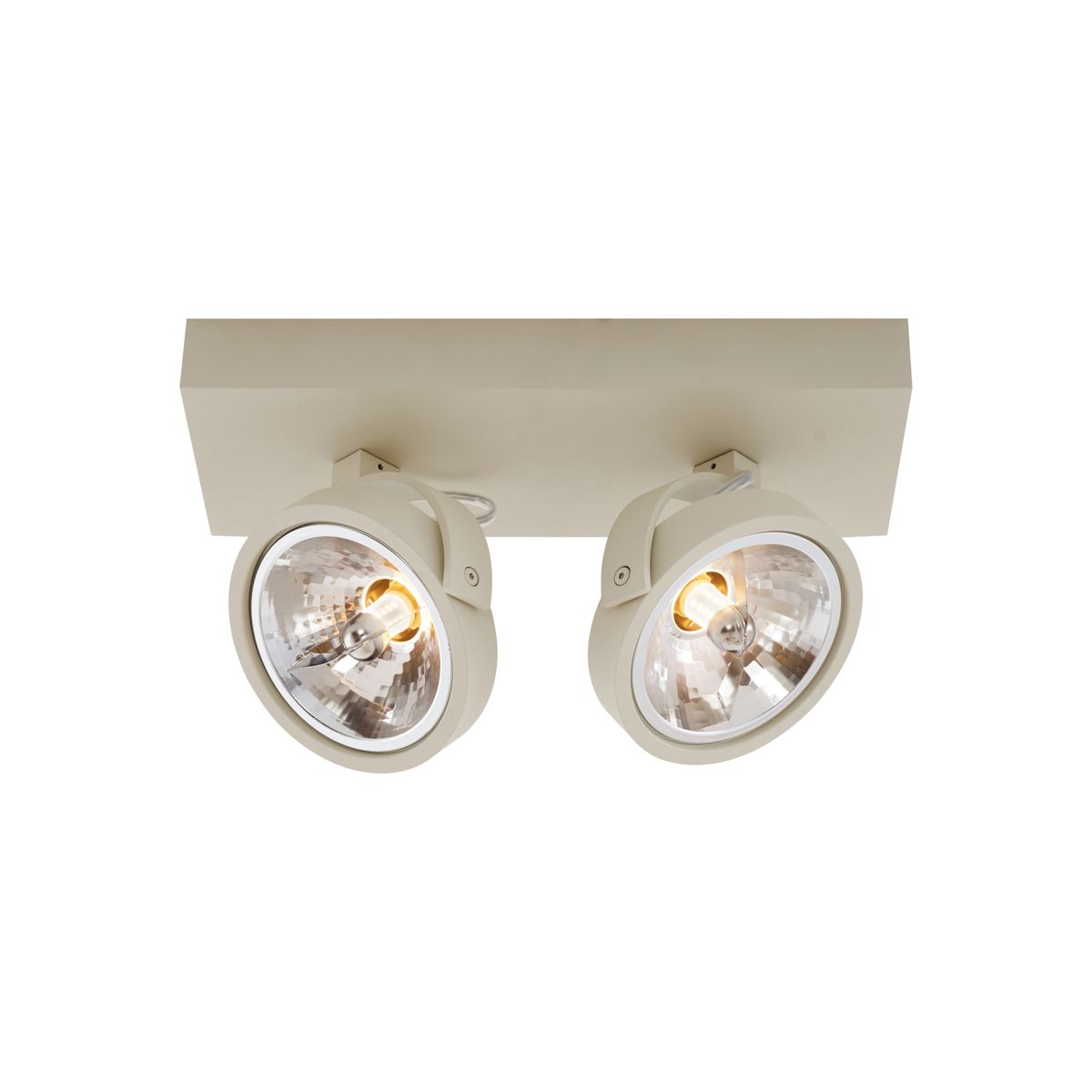 Moderne plafondspot beige G9 rond draai- en kantelbaar 2-lichts - Go