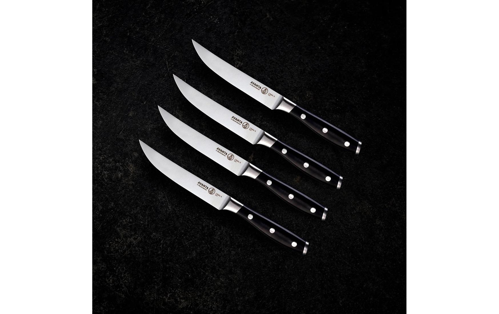 Steakmesser-Set Avanta 1 Stück, Schwarz/Silber4-teiliges Steakmesser-Set