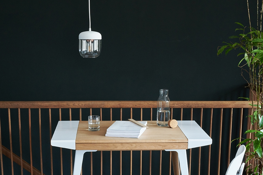 Acorn lampenkap wit met brass