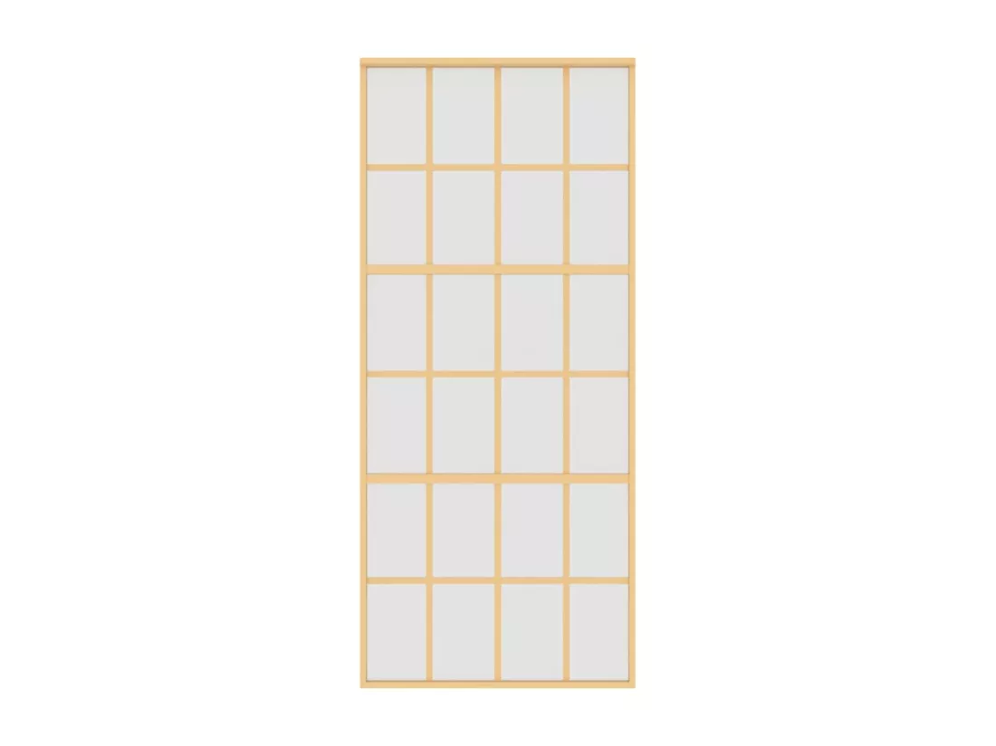 Porte coulissante doré 90x205 cm verre ESG dépoli et aluminium