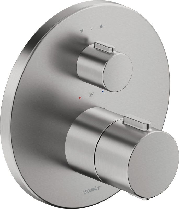 Duravit - Thermostatarmaturen Afbouwdeel - Inbouw Bad/Douchekraan - Geborsteld RVS