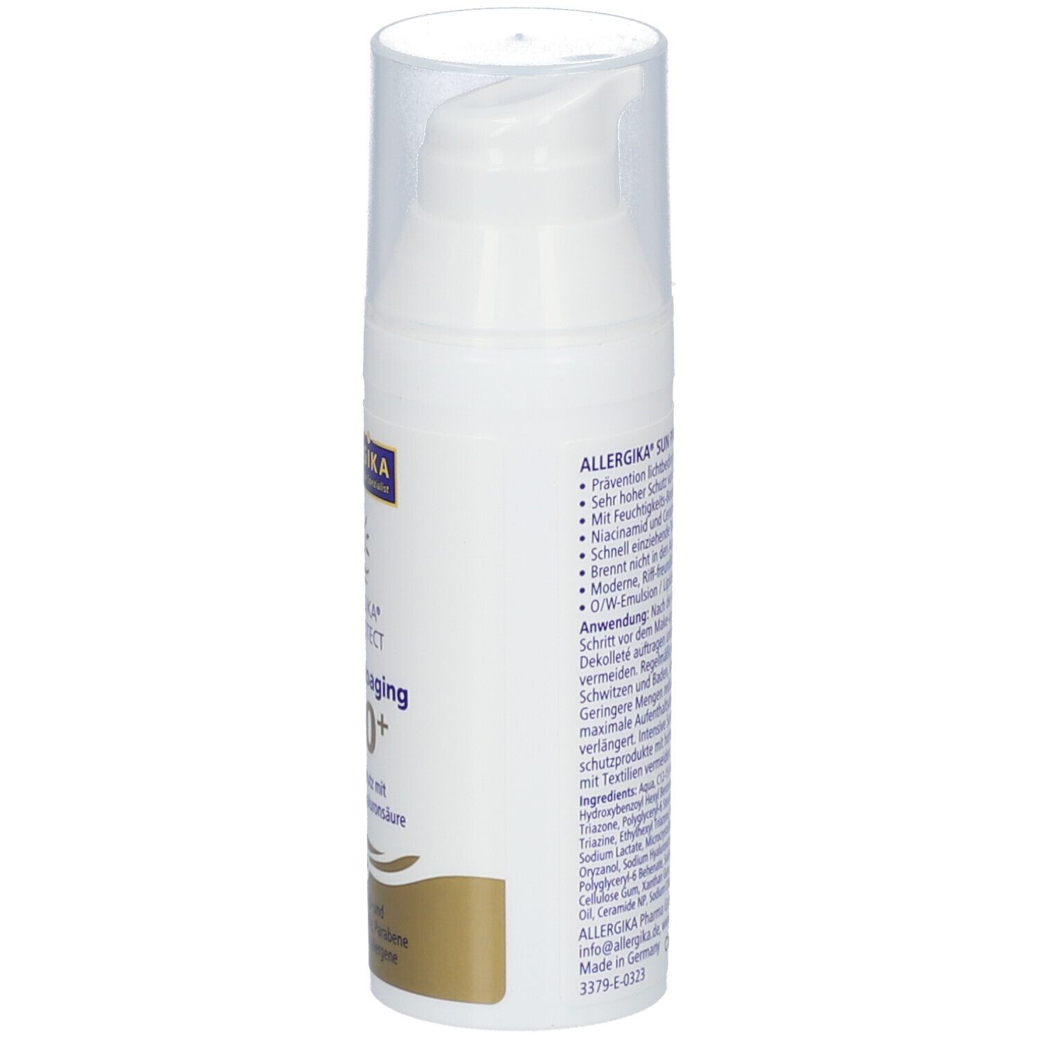 ALLERGIKA® SUN PROTECT Anti-Photo-Aging SPF 50+ - Sonnenschutz zur tägliche Anwendung, sehr hoher Schutz vor vorzeitiger Hautalterung bei sensibler, trockener Haut