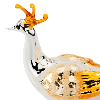 Lauschaer Glas Pfau traditionell, Silberfarben