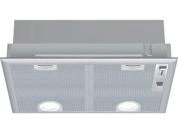 Siemens iQ300 LB55565 - Hætte - tag - Niche - bredde: 50 cm - dybde: 35 cm - udtrækning og recirkulation (-) - med intern motor - metalsølv