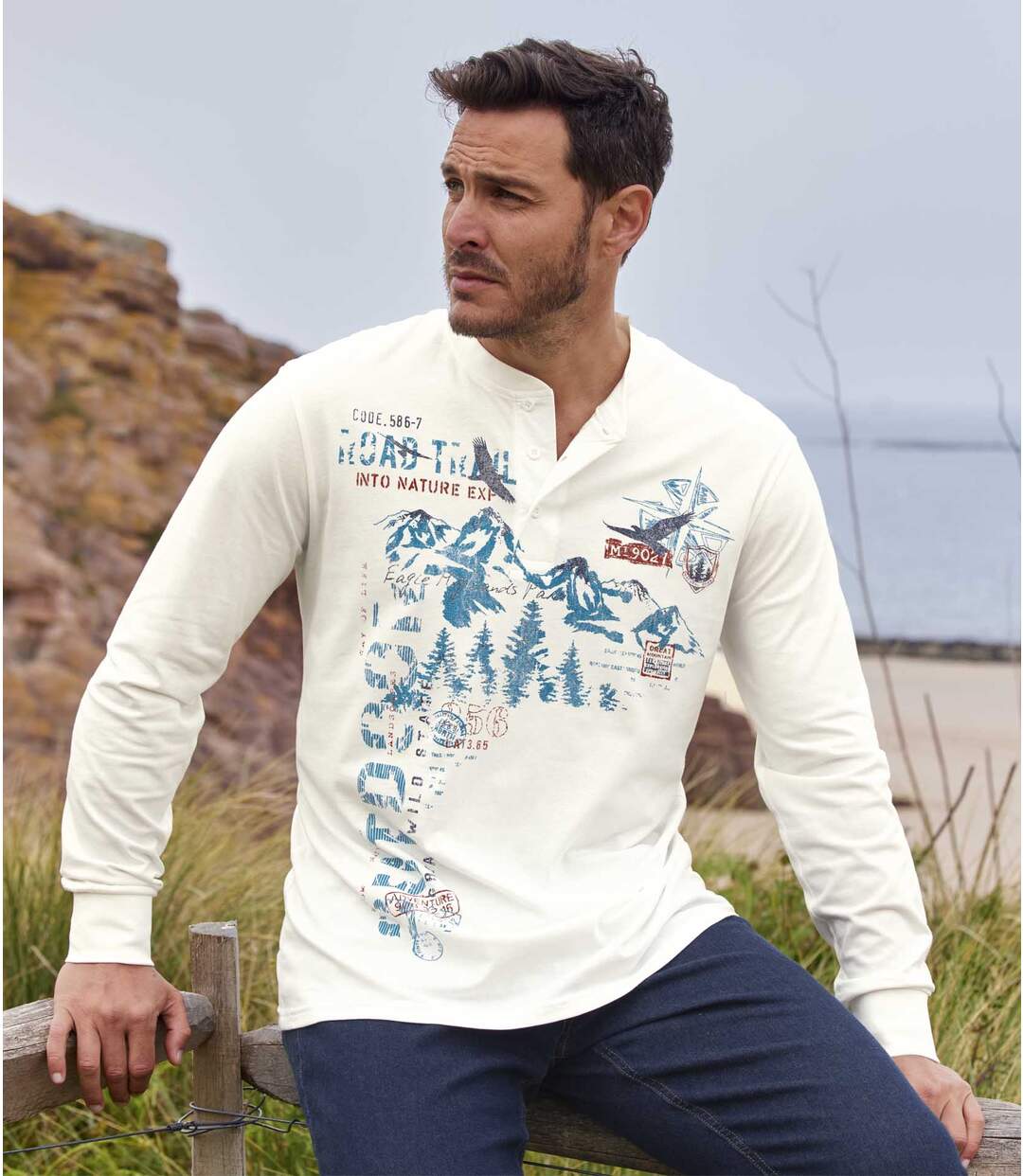 Lot de 2 Tee-Shirts Col Tunisien Eagle Highlands