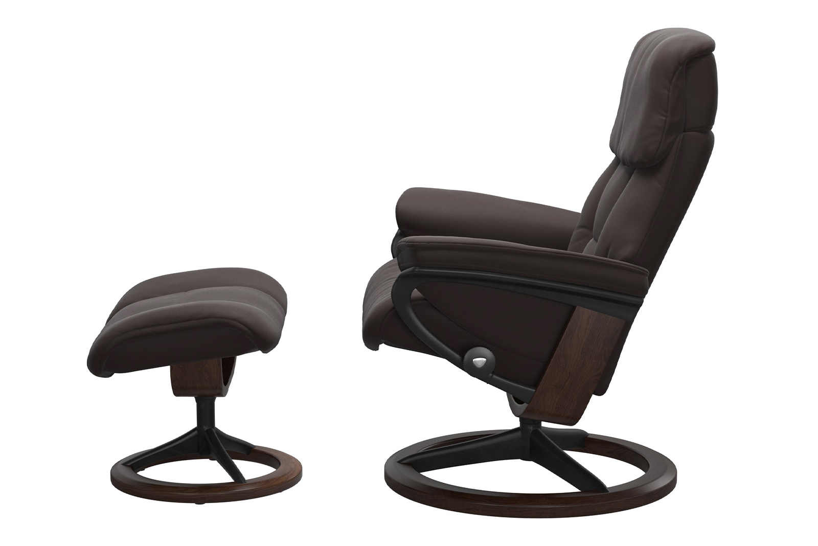 Ruby lenestol med krakk Hud Paloma Chocolate - Signature brunbeiset - sort