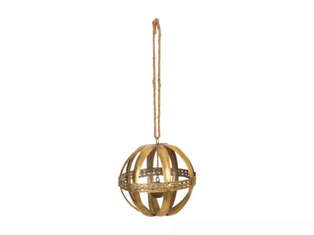 Décoration boule en métal doré 20x20x23h