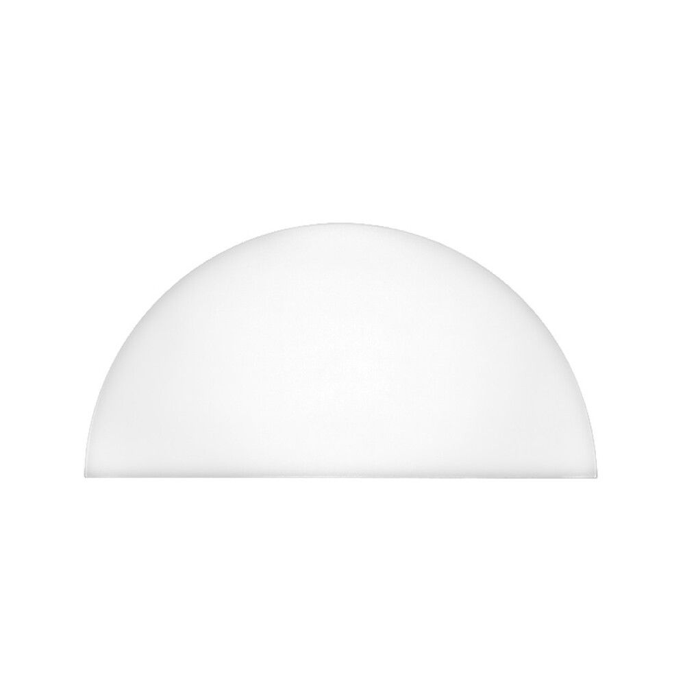 SPRUTPLATE HALV CIRKEL GLASS HVIT 80X40 CM