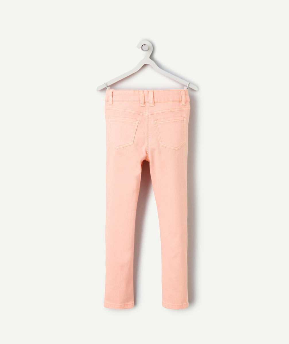 pantalon skinny fille couleur corail