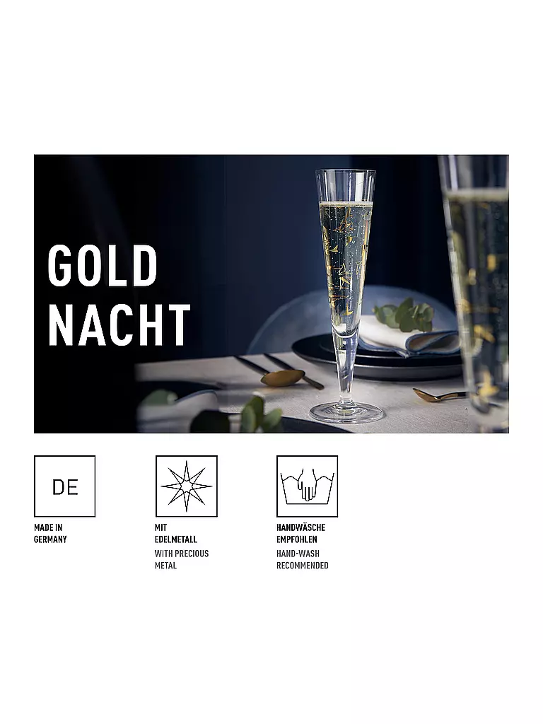 RITZENHOFF Champagnerglas GOLDNACHT # 44 Kordes gold