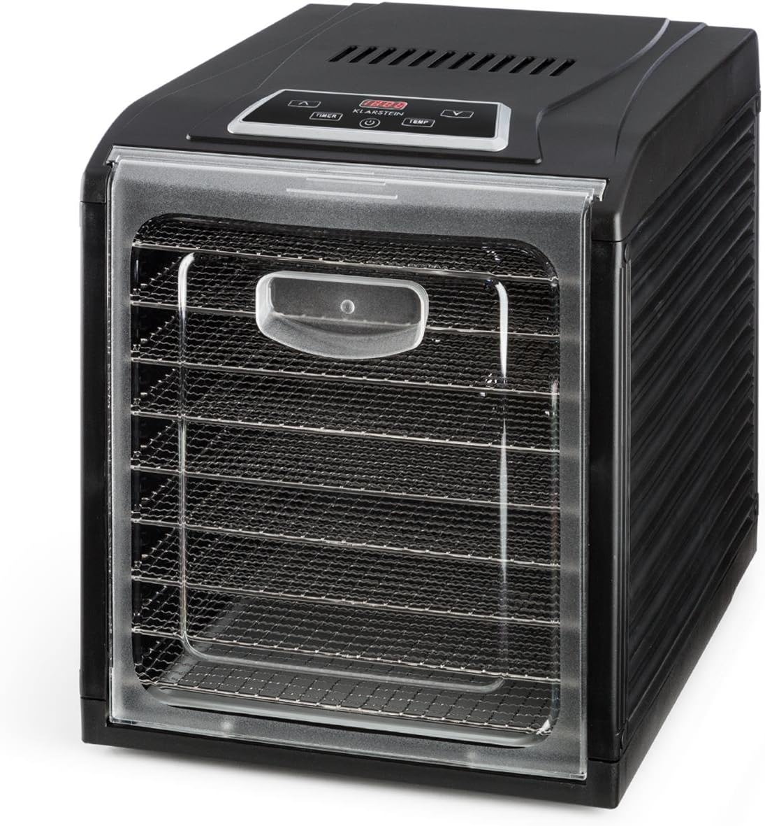Klarstein Dörrautomat, Dörrgerät, Food Dehydrator, Dörrautomat aus Metall, Dehydrator Food Dryer, 9 Ablagen, 700 Watt, Touch-Display, Timer, Edelstahlheizelement, HotAir Circulation System, Schwarz