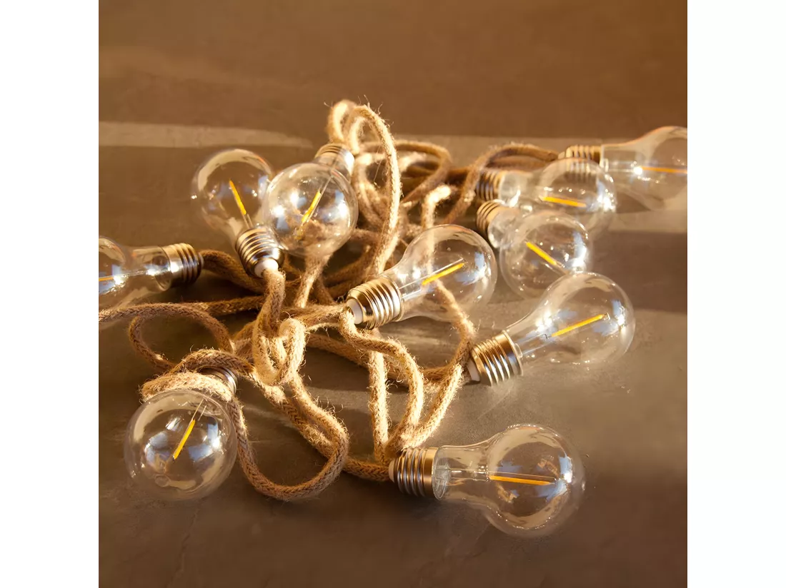 Guirlande lumineuse FANTASY CORD Beige Corde 7.5M 10 Ampoules