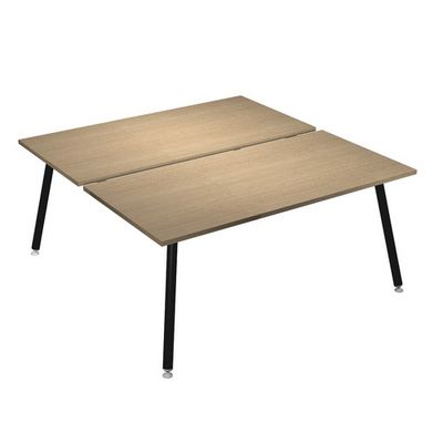 Bureau Bench LEONARDO - L120 x H74 x P168 - Pieds métal noirs - Chêne